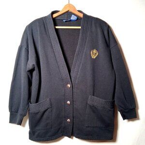 Vintage 1990s Lillian Lerow Cardigan Sweatshirt One Size Celestail Sun Crest